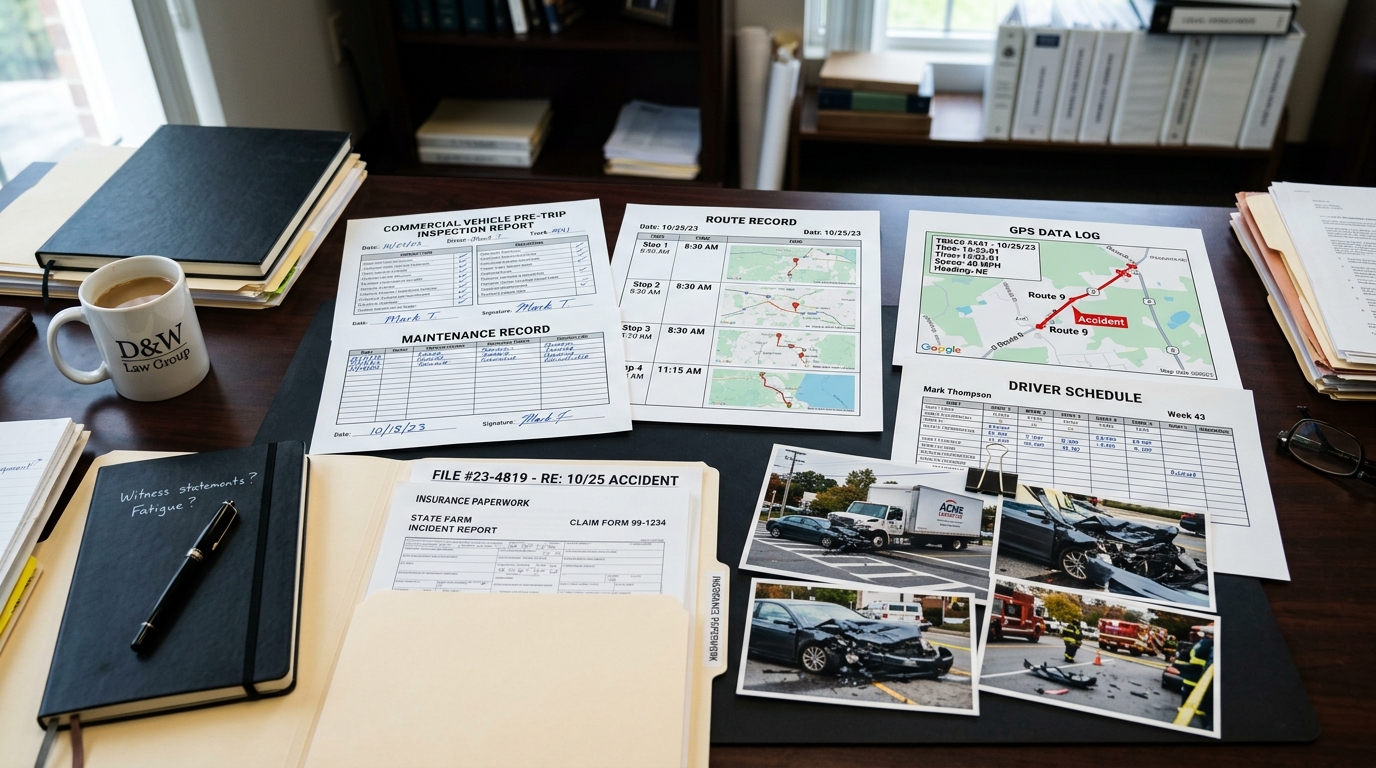 Delivery truck records used in a medium-duty truck accident claim