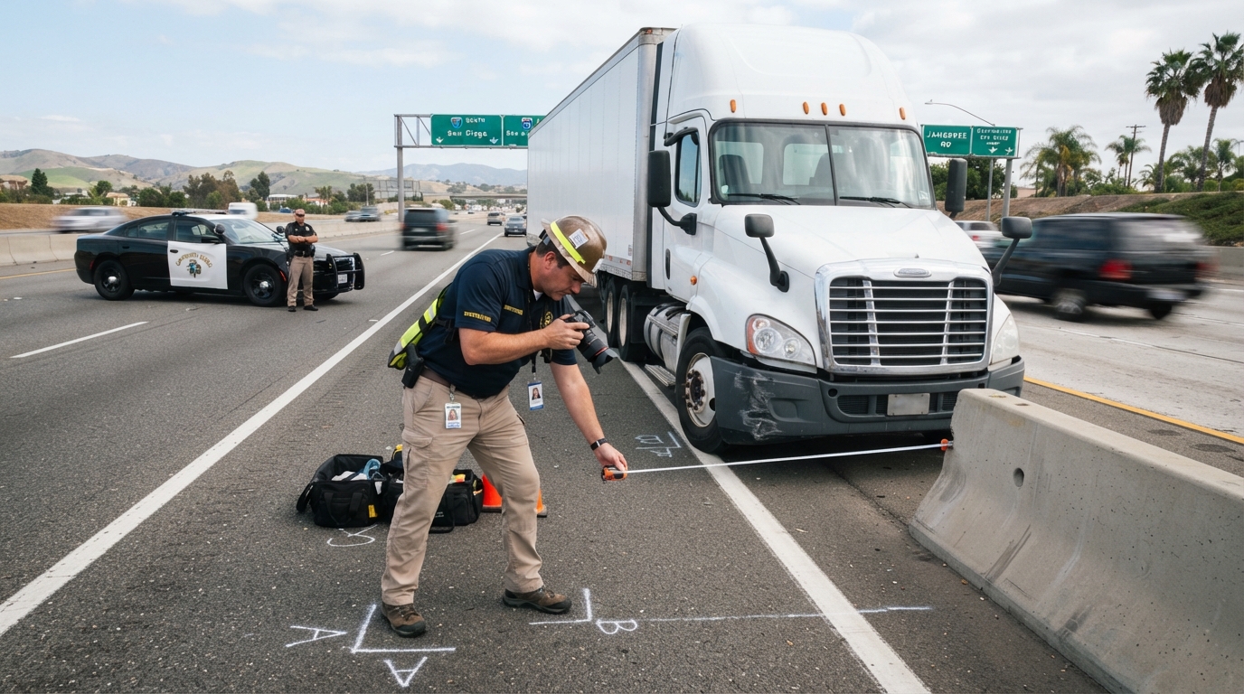 Roadway and truck data evidence after SR-57 truck accidents